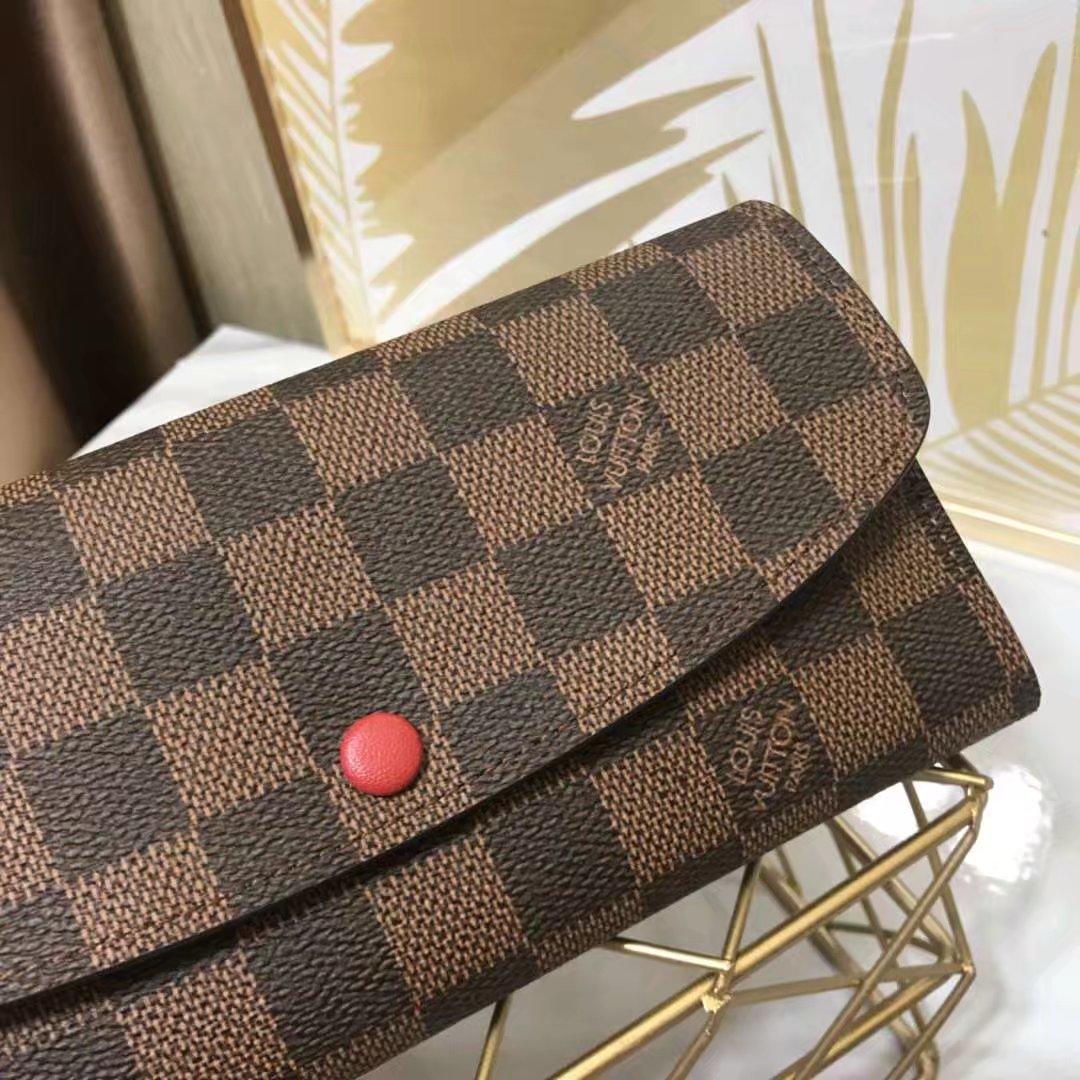 N63544 Emilie Wallet Damier Ebene Red