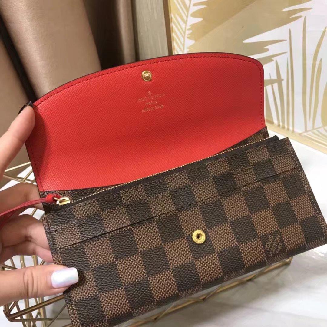 N63544 Emilie Wallet Damier Ebene Red