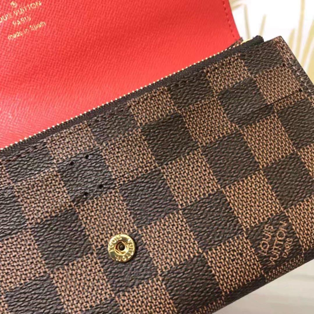 N63544 Emilie Wallet Damier Ebene Red